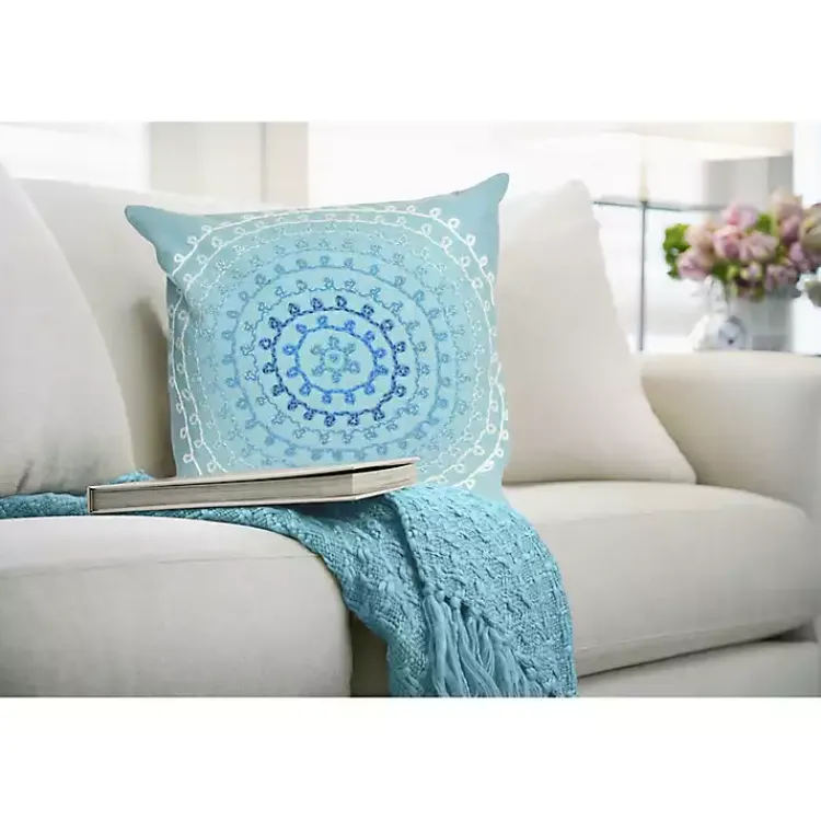 Outdoor Cushions & Pillows-Kirklands Home Lamontage Swirl Outdoor Throw Pillow Blue
