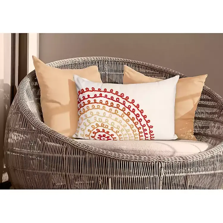 Outdoor Cushions & Pillows-Kirklands Home Warm Lamontage Swirl Outdoor Throw Pillow Ivory