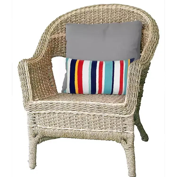 Outdoor Cushions & Pillows-Kirklands Home Blue & Red Lamontage Stripe Outdoor Throw Pillow
