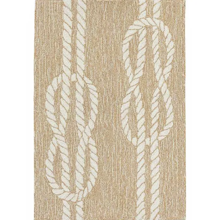 Outdoor Rugs-Kirklands Home Nautical Rope Indoor/Outdoor Area Rug, 2x3 Tan