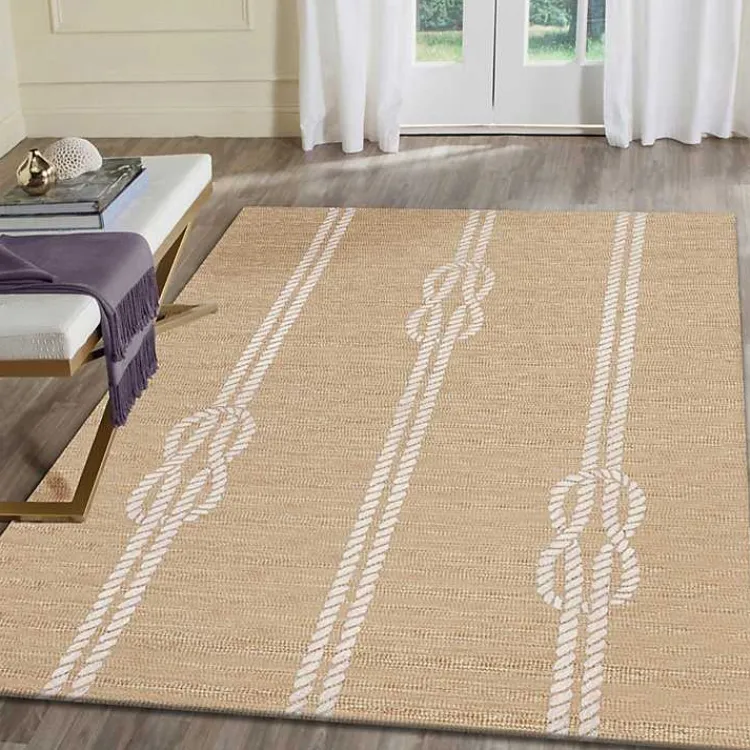 Outdoor Rugs-Kirklands Home Nautical Rope Indoor/Outdoor Area Rug, 2x3 Tan