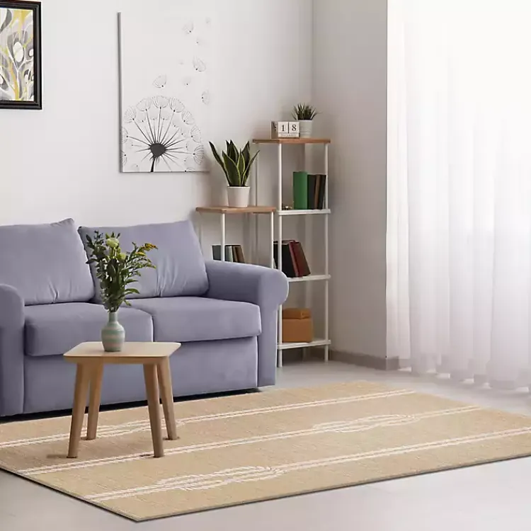 Outdoor Rugs-Kirklands Home Nautical Rope Indoor/Outdoor Area Rug, 2x3 Tan