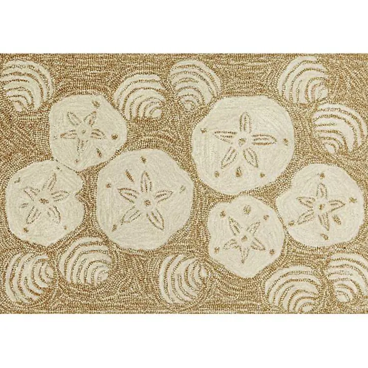 Outdoor Rugs-Kirklands Home Natural Sand Dollar Outdoor Accent Rug