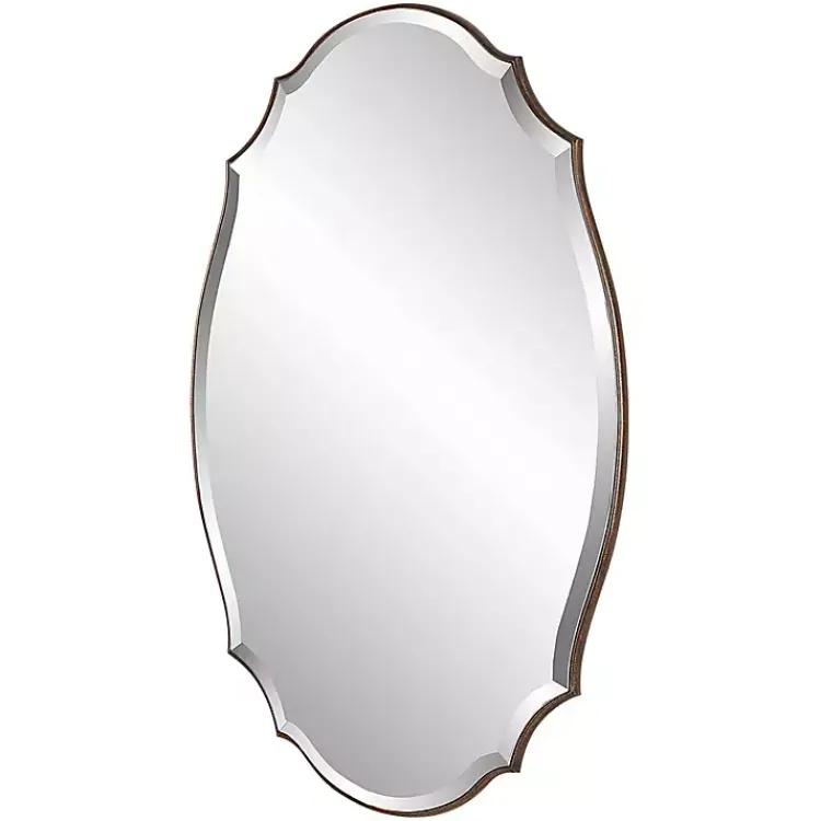 Decorative Mirrors-Kirklands Home Antique Bronze Curved Wall Mirror