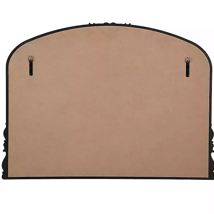 Decorative Mirrors-Kirklands Home Satin Baroque Arched Wall Mirror Black