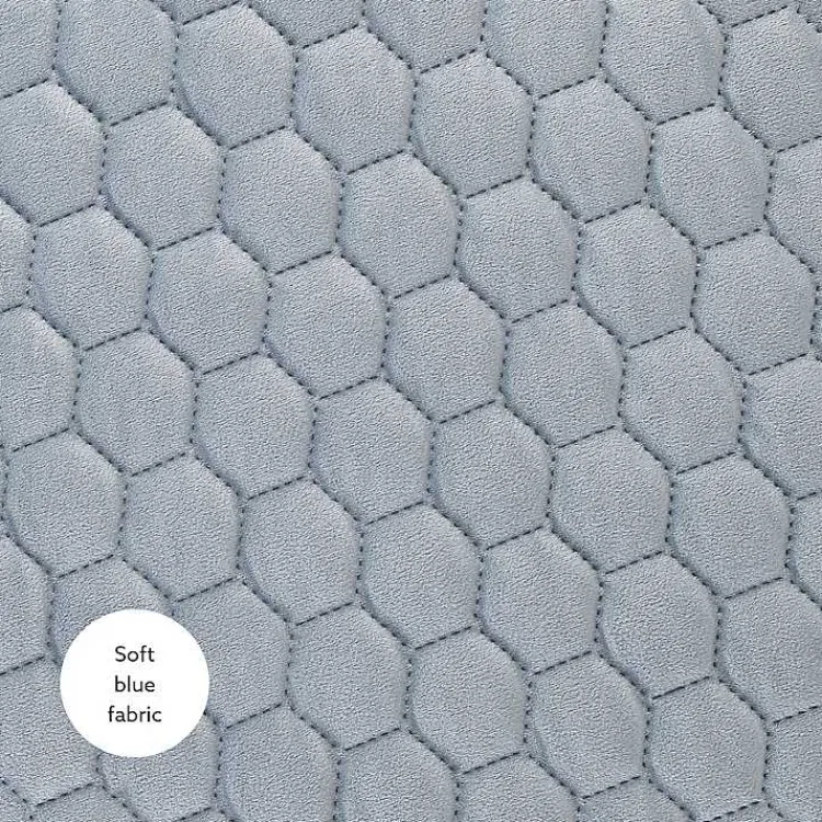 Benches & Ottomans-Kirklands Home Blue Quilted Honeycomb Ottoman