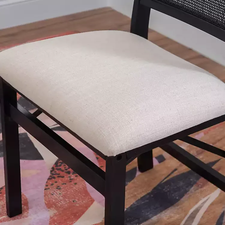 Dining Chairs-Kirklands Home Black Woven Cane Foldable Dining Chair