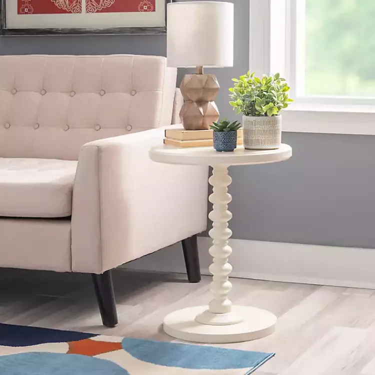 Accent & End Tables-Kirklands Home Wood Spindle Side Table Ivory