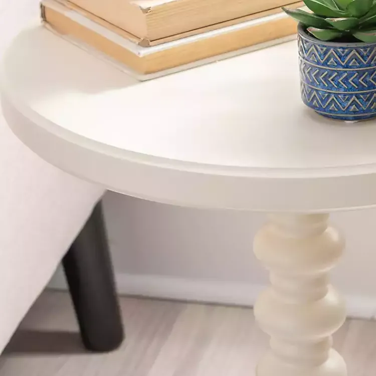 Accent & End Tables-Kirklands Home Wood Spindle Side Table Ivory