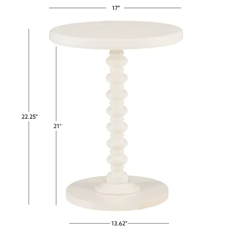 Accent & End Tables-Kirklands Home Wood Spindle Side Table Ivory