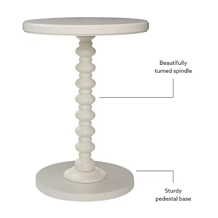 Accent & End Tables-Kirklands Home Wood Spindle Side Table Ivory