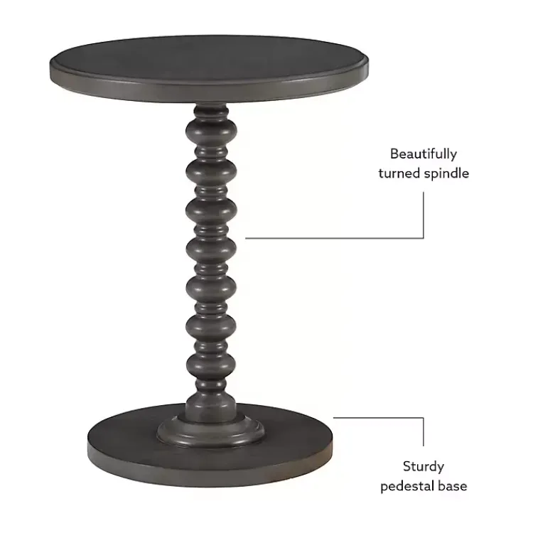 Accent & End Tables-Kirklands Home Wood Spindle Side Table Gray