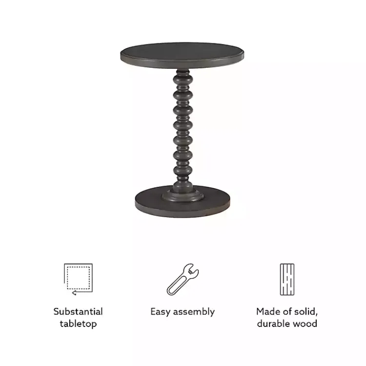 Accent & End Tables-Kirklands Home Wood Spindle Side Table Gray