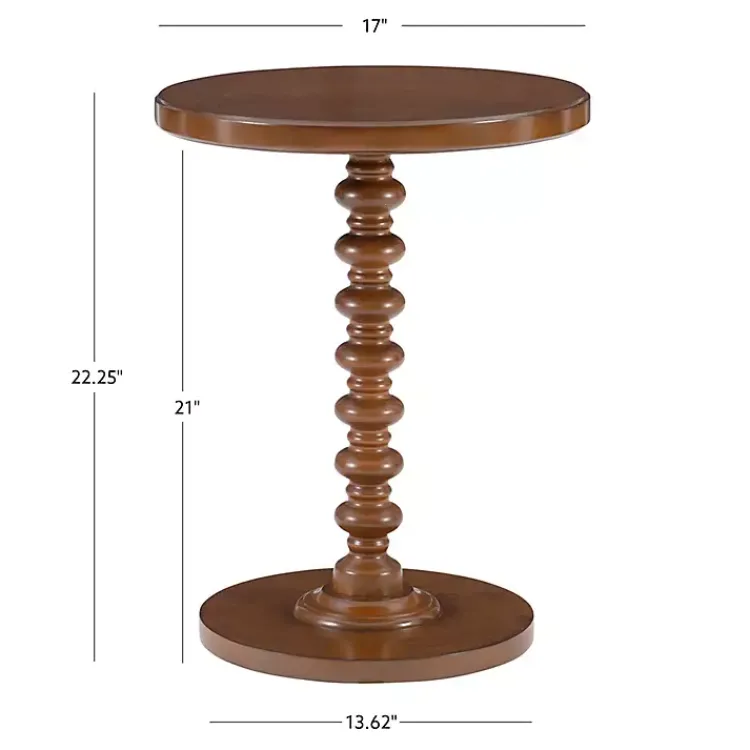 Accent & End Tables-Kirklands Home Wood Spindle Side Table Brown
