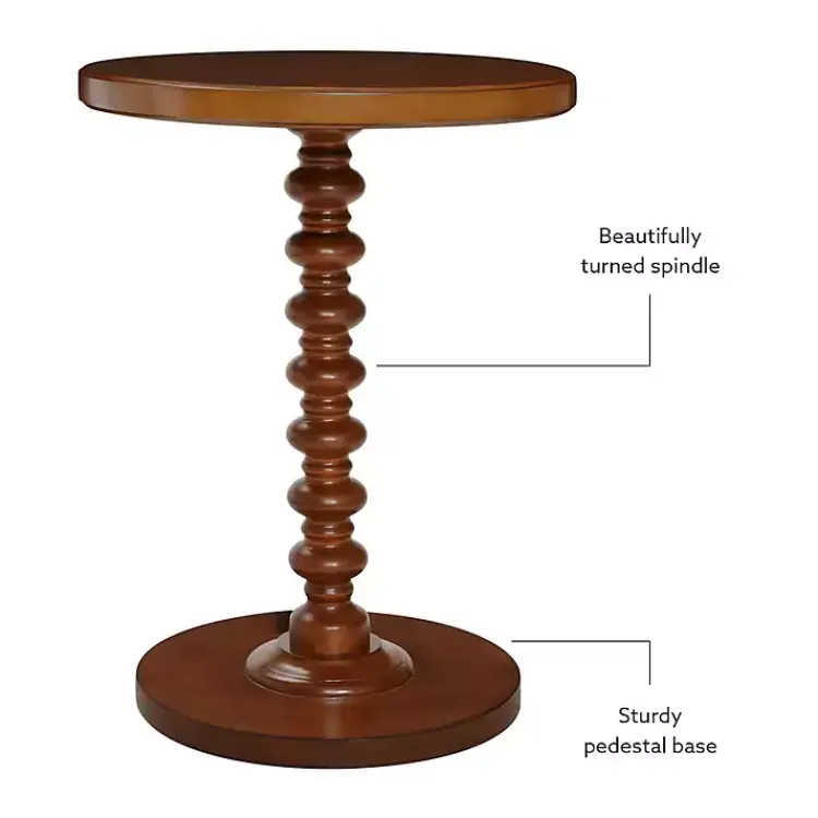 Accent & End Tables-Kirklands Home Wood Spindle Side Table Brown