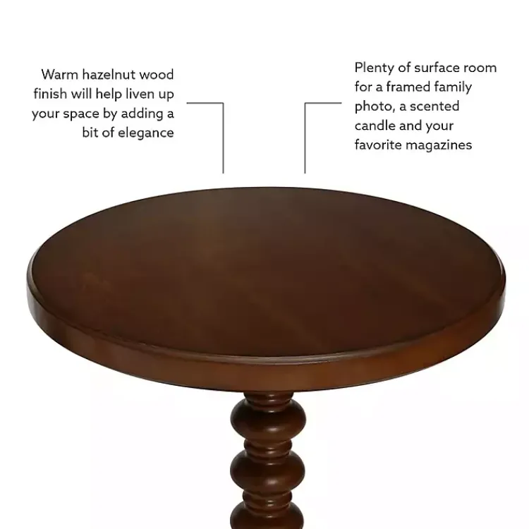 Accent & End Tables-Kirklands Home Wood Spindle Side Table Brown