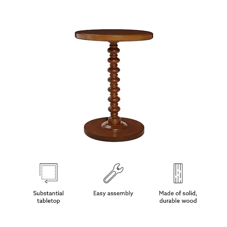Accent & End Tables-Kirklands Home Wood Spindle Side Table Brown