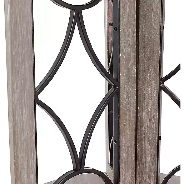 Accent & End Tables-Kirklands Home Roberta Wood Decorative Metal Accent Table Gray