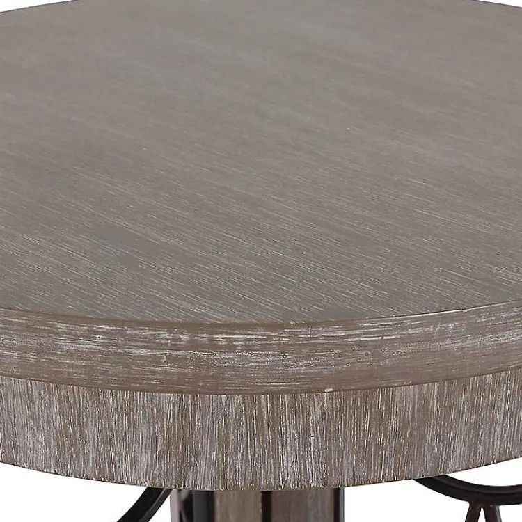Accent & End Tables-Kirklands Home Roberta Wood Decorative Metal Accent Table Gray