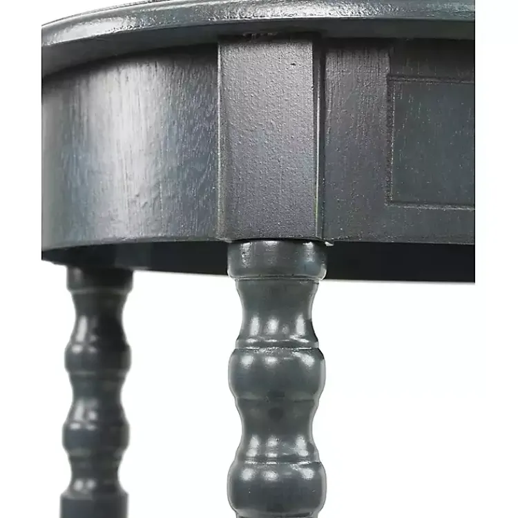 Accent & End Tables-Kirklands Home Oval Antique Navy Accent Table Blue