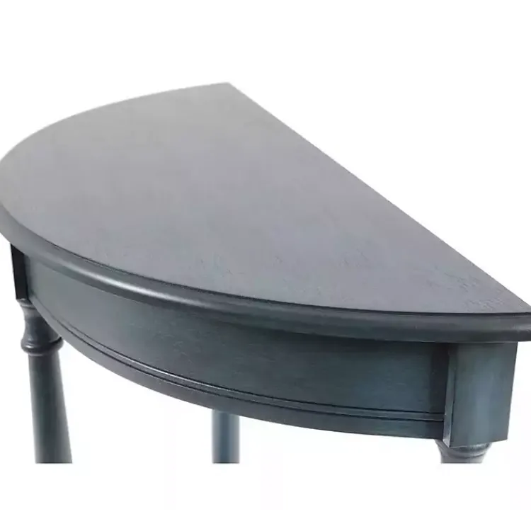Console Tables-Kirklands Home Antique Navy Half Round Console Table Blue