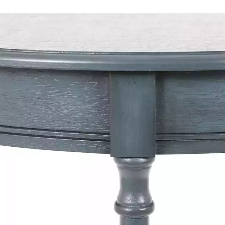 Console Tables-Kirklands Home Antique Navy Half Round Console Table Blue