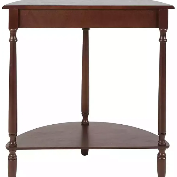 Console Tables-Kirklands Home Antique Walnut Half Round Console Table Brown