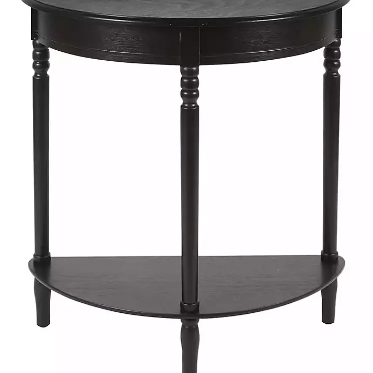 Console Tables-Kirklands Home Antique Half Round Console Table Black