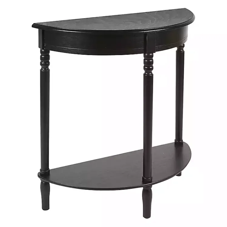 Console Tables-Kirklands Home Antique Half Round Console Table Black