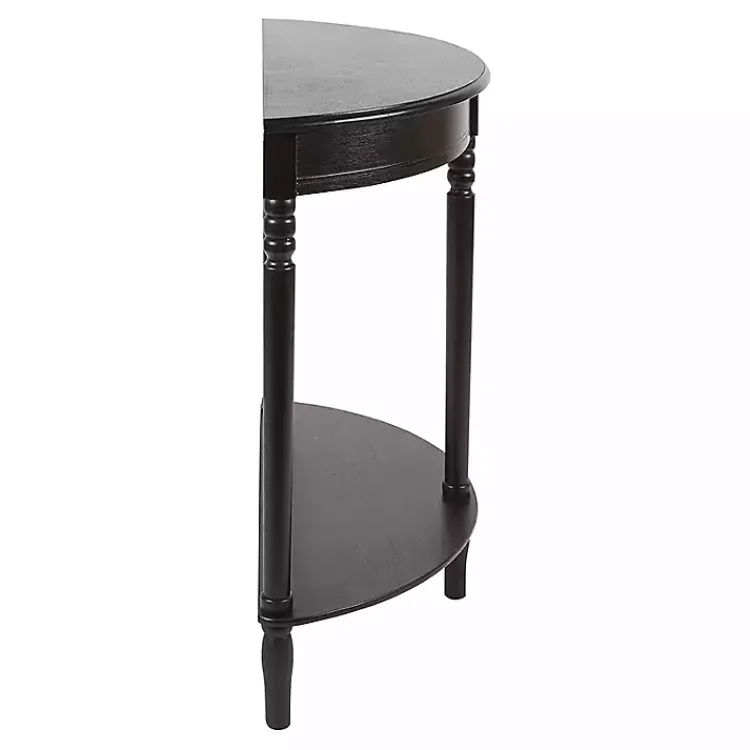 Console Tables-Kirklands Home Antique Half Round Console Table Black