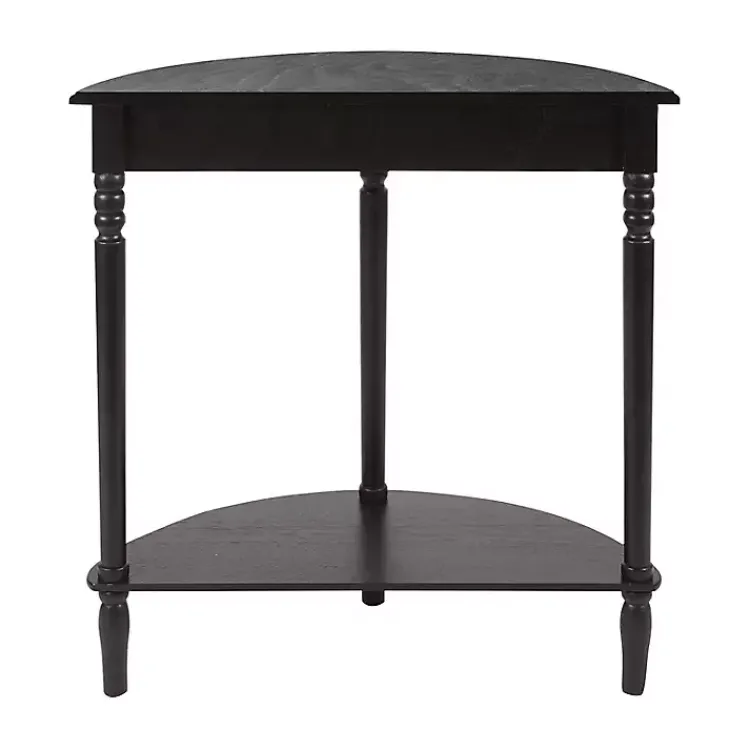 Console Tables-Kirklands Home Antique Half Round Console Table Black