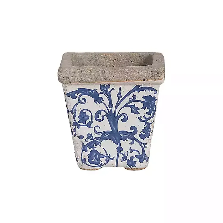 Planters-Kirklands Home Blue and White Ceramic Flower Pots, Set of 3