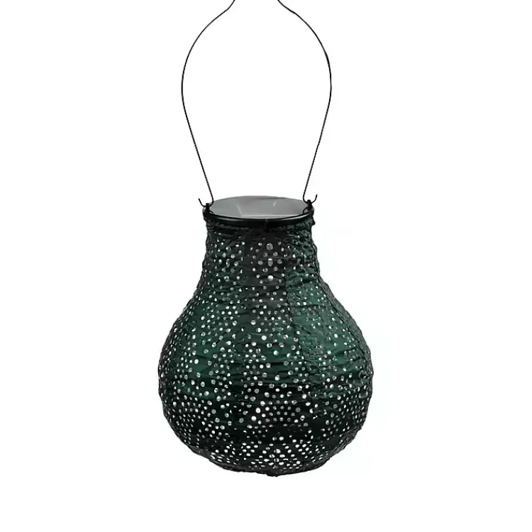 Outdoor Lighting-Kirklands Home Forest Ikat Bulb Hanging LED Outdoor Lantern Green