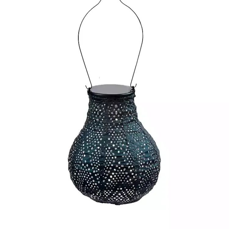 Outdoor Lighting-Kirklands Home LED Dark Bulb Outdoor Hanging Lantern Blue