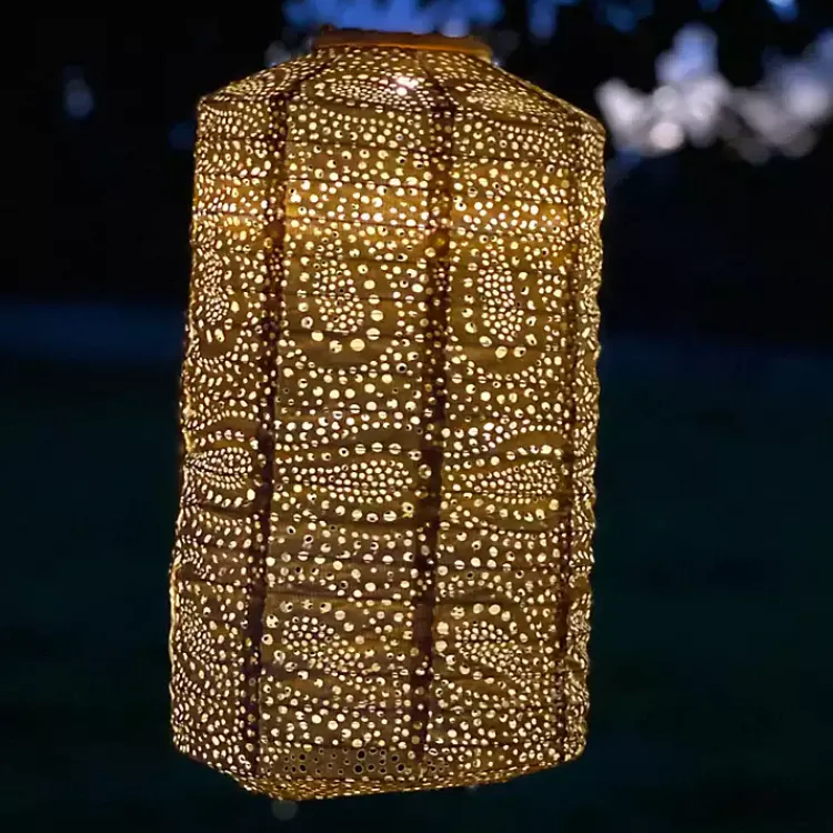 Outdoor Lighting-Kirklands Home Fan Cylinder Hanging LED Outdoor Lantern Green