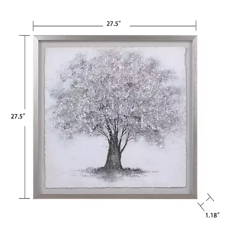 Framed Art-Kirklands Home Silver Tree Rice Paper Framed Art Print