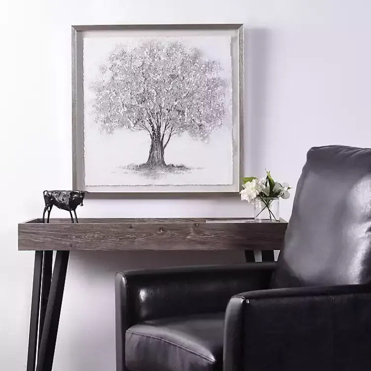 Framed Art-Kirklands Home Silver Tree Rice Paper Framed Art Print