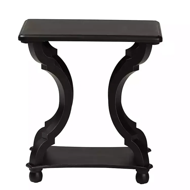 Accent & End Tables-Kirklands Home Hourglass Wood Accent Table Black