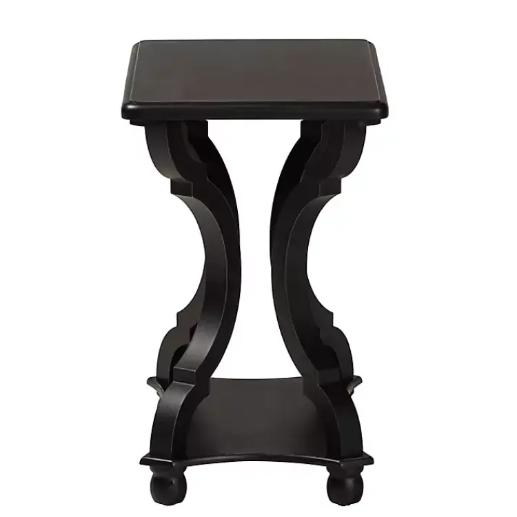 Accent & End Tables-Kirklands Home Hourglass Wood Accent Table Black