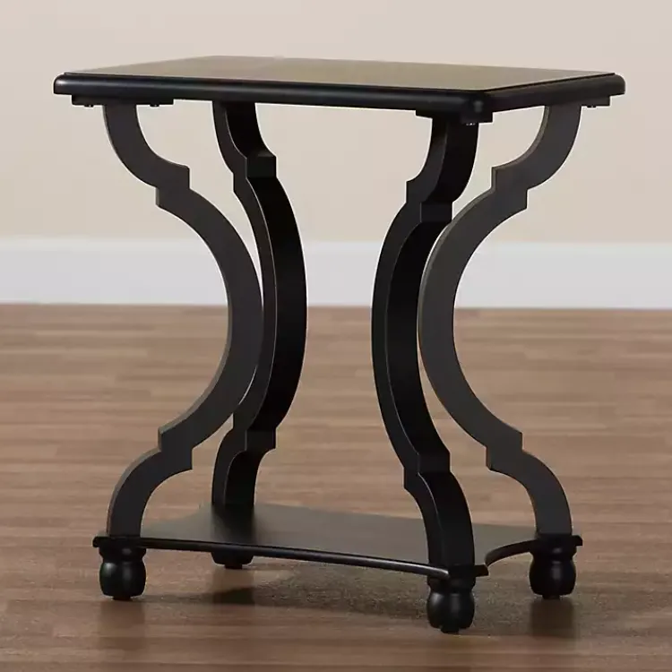 Accent & End Tables-Kirklands Home Hourglass Wood Accent Table Black