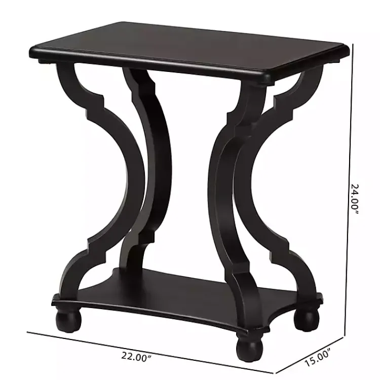 Accent & End Tables-Kirklands Home Hourglass Wood Accent Table Black