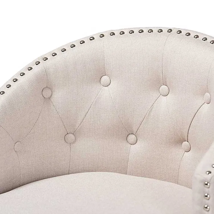 Bar Stools & Counter Height Stools-Kirklands Home Beige Tufted Seat Swivel Counter Stools, Set of 2 Tan