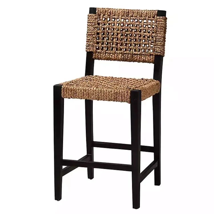 Bar Stools & Counter Height Stools-Kirklands Home Dark Mahogany Lattice Counter Stool Brown