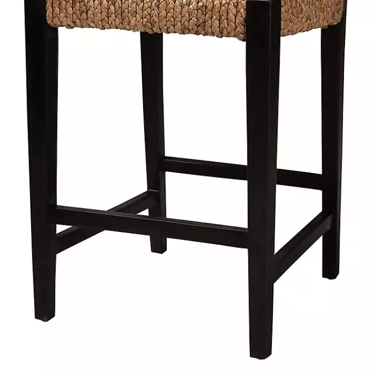 Bar Stools & Counter Height Stools-Kirklands Home Dark Mahogany Lattice Counter Stool Brown
