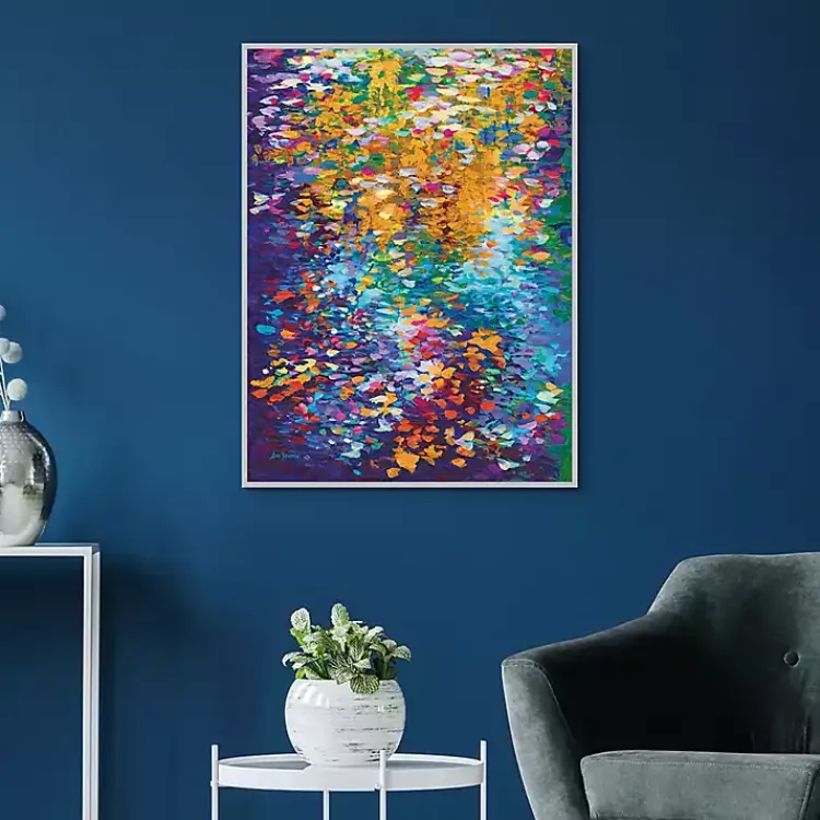 Canvas Art-Kirklands Home Colorful Dance of Leaves Framed Canvas Art Print