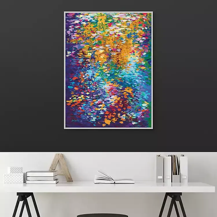 Canvas Art-Kirklands Home Colorful Dance of Leaves Framed Canvas Art Print