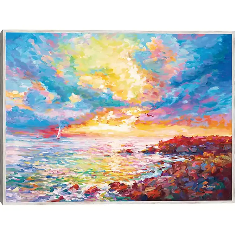 Canvas Art-Kirklands Home Mediterranean Sunset Framed Canvas Art Print