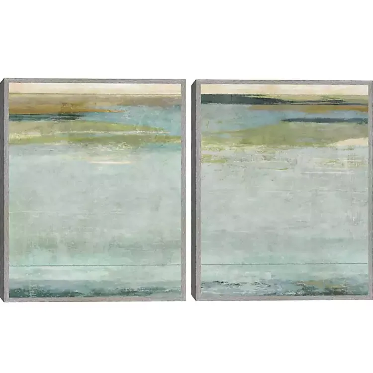 Canvas Art-Kirklands Home Seafoam Framed Canvas Art Prints, Set of 2 Blue
