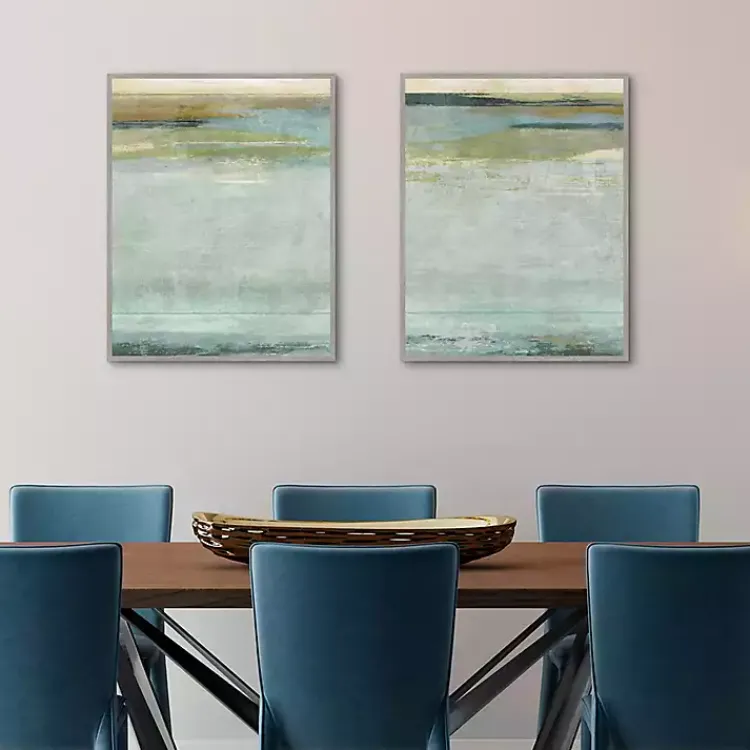 Canvas Art-Kirklands Home Seafoam Framed Canvas Art Prints, Set of 2 Blue