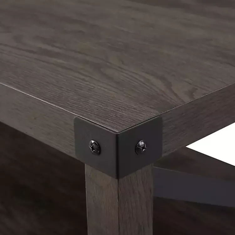 Coffee Tables-Kirklands Home Wenge Sable Gray X-Frame Coffee Table